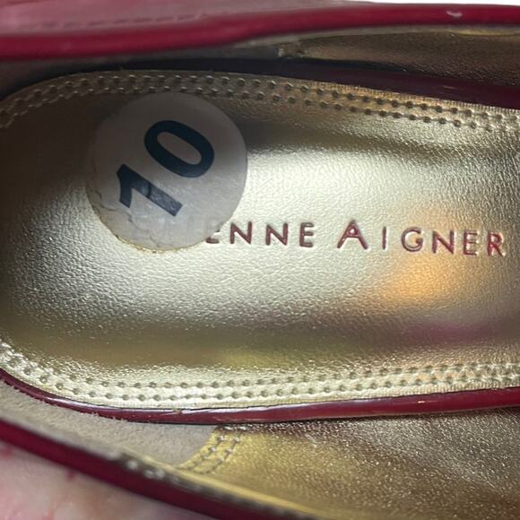 ETIENNE AIGNER Nigela Red Patent Peep Toe Pumps Women’s 10 3.5” Block Heel - Picture 6 of 9